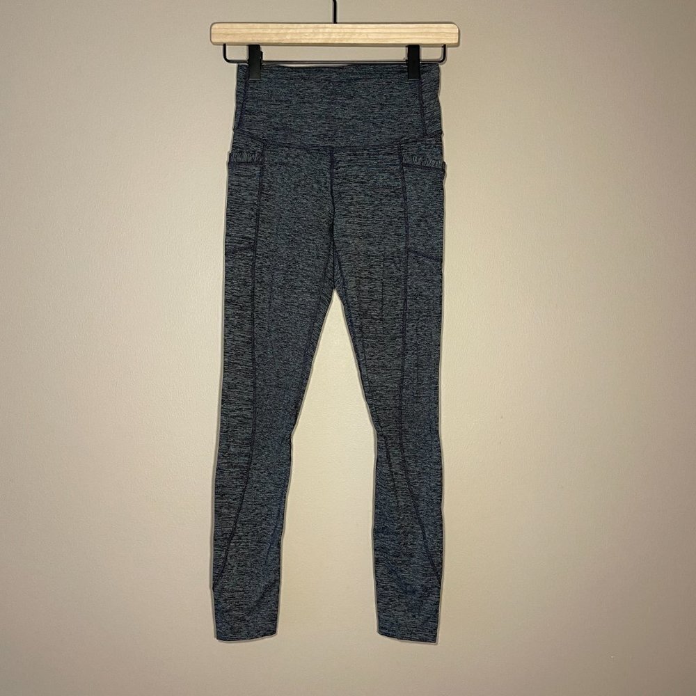 Women's XS Heathered Gray Athleta Tight Ankle Leggings Fitted Stretch - Picture 2 of 9